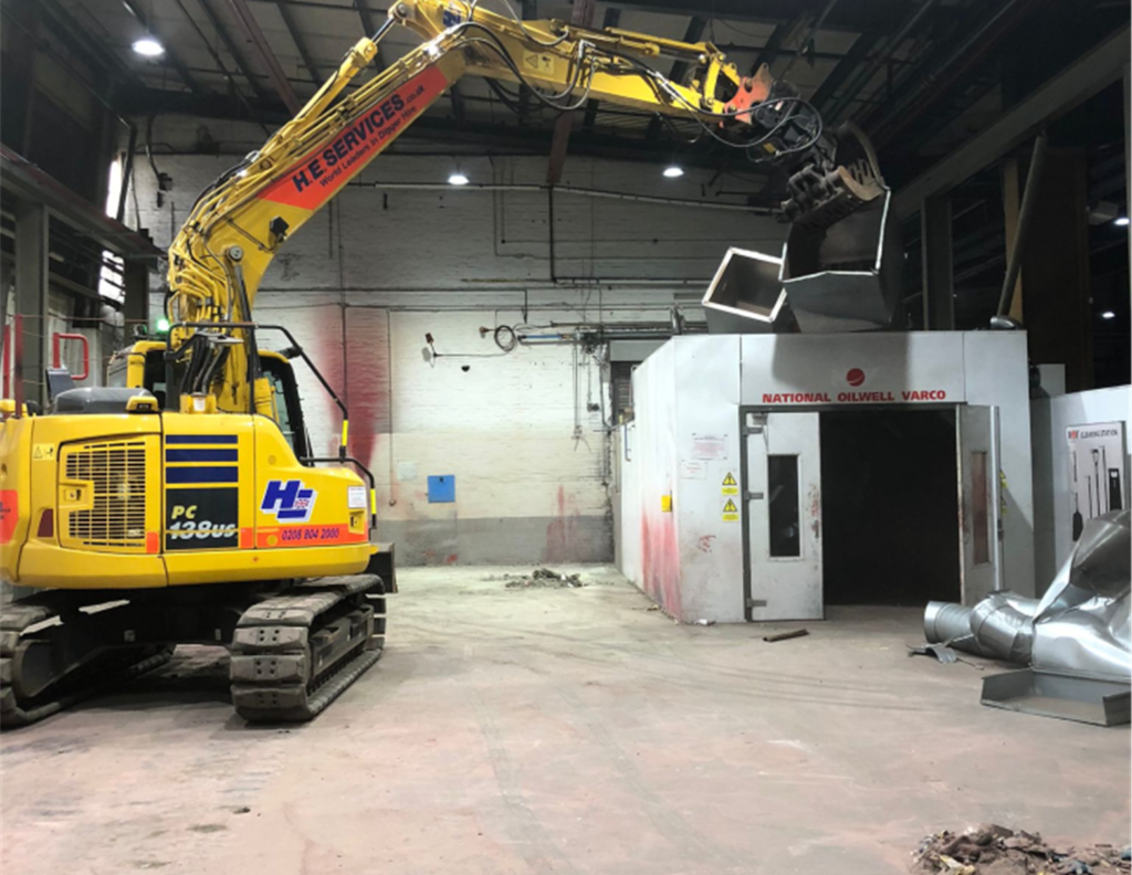 paint booths and oil interceptors removal at National Oilwell Varco, Gateshead