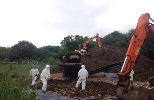 contaminated land remediation service in progress