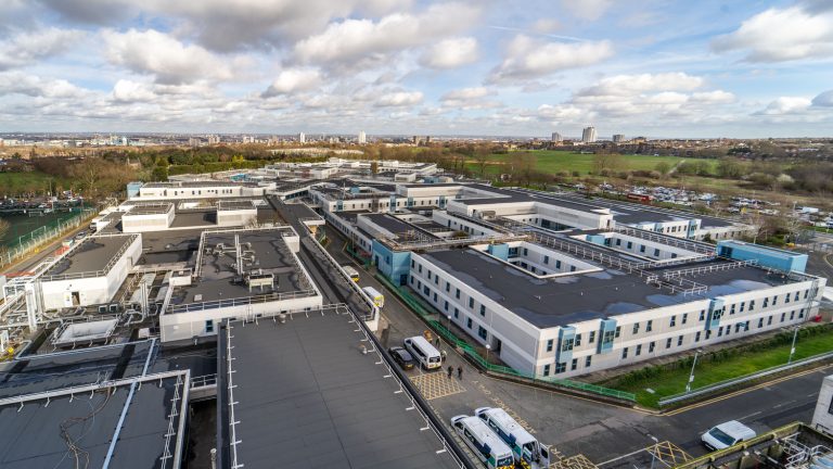 Aerial view of the Elizabeth Hospital in London